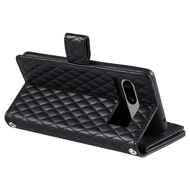 Style 012 for Google Pixel 8a Case Leather Glitter Design Phone Cover with Card Slots
