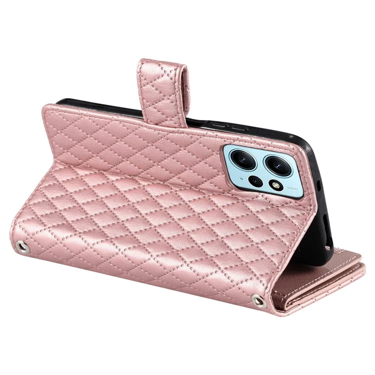 Style 012 for Xiaomi Redmi Note 12 4G Case Leather Phone Cover with Zipper Wallet Stand