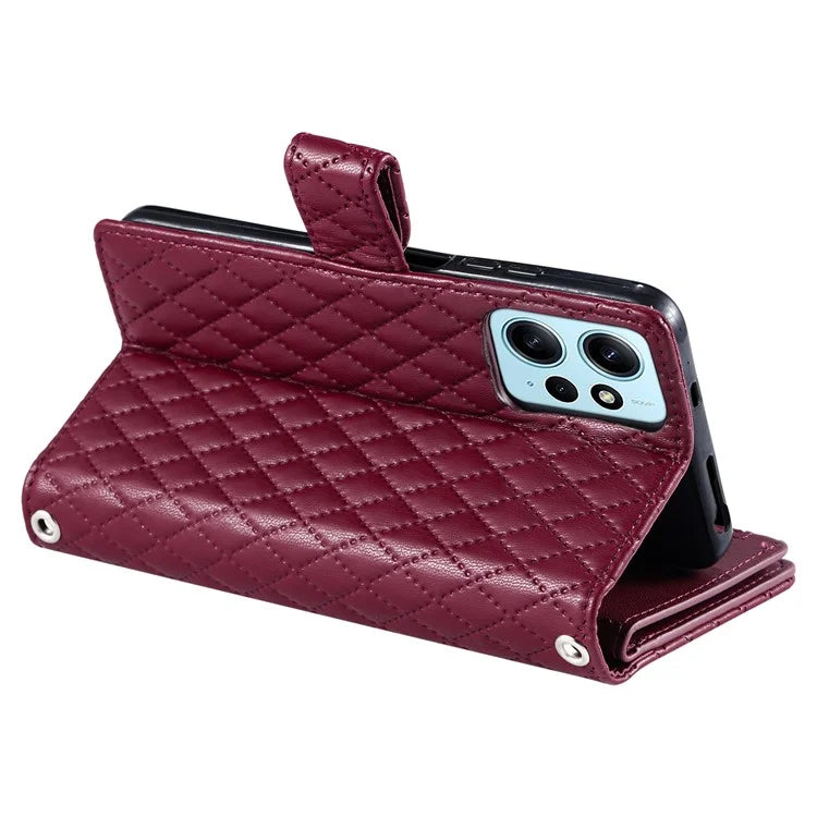 Style 012 for Xiaomi Redmi Note 12 4G Case Leather Phone Cover with Zipper Wallet Stand