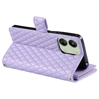 Style 012 for Xiaomi Redmi 13C 4G / 13C 5G / 13R 5G / Poco M6 5G / Poco C65 4G Case Glitter Design Wallet Phone Cover with Wrist Strap