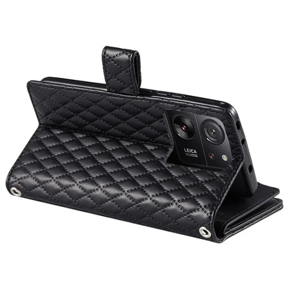Style 012 for Xiaomi 13T / 13T Pro / Redmi K60 Ultra Wallet Case PU Leather Rhombus Pattern Phone Cover