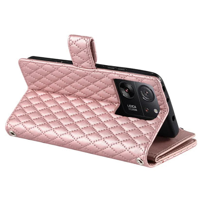 Style 012 for Xiaomi 13T / 13T Pro / Redmi K60 Ultra Wallet Case PU Leather Rhombus Pattern Phone Cover