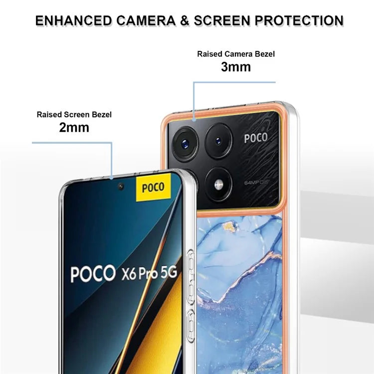 YB IMD Series-16 Style-E For Xiaomi Poco X6 Pro 5G / Redmi K70E 5G TPU Case Electroplating Edge Phone Cover