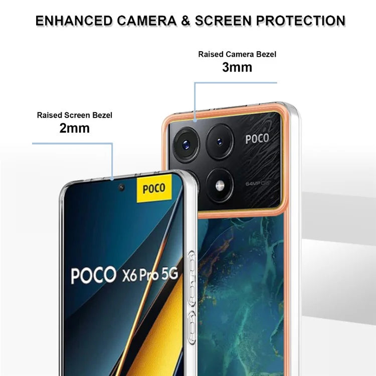 YB IMD Series-16 Style-E For Xiaomi Poco X6 Pro 5G / Redmi K70E 5G TPU Case Electroplating Edge Phone Cover
