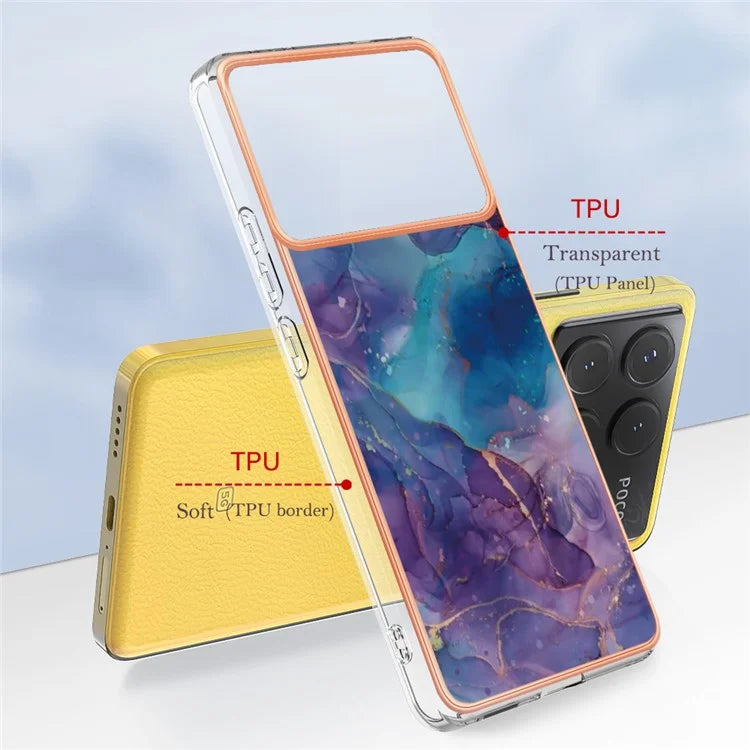 YB IMD Series-16 Style-E For Xiaomi Poco X6 Pro 5G / Redmi K70E 5G TPU Case Electroplating Edge Phone Cover