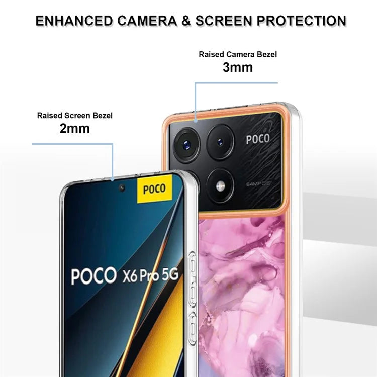 YB IMD Series-16 Style-E For Xiaomi Poco X6 Pro 5G / Redmi K70E 5G TPU Case Electroplating Edge Phone Cover