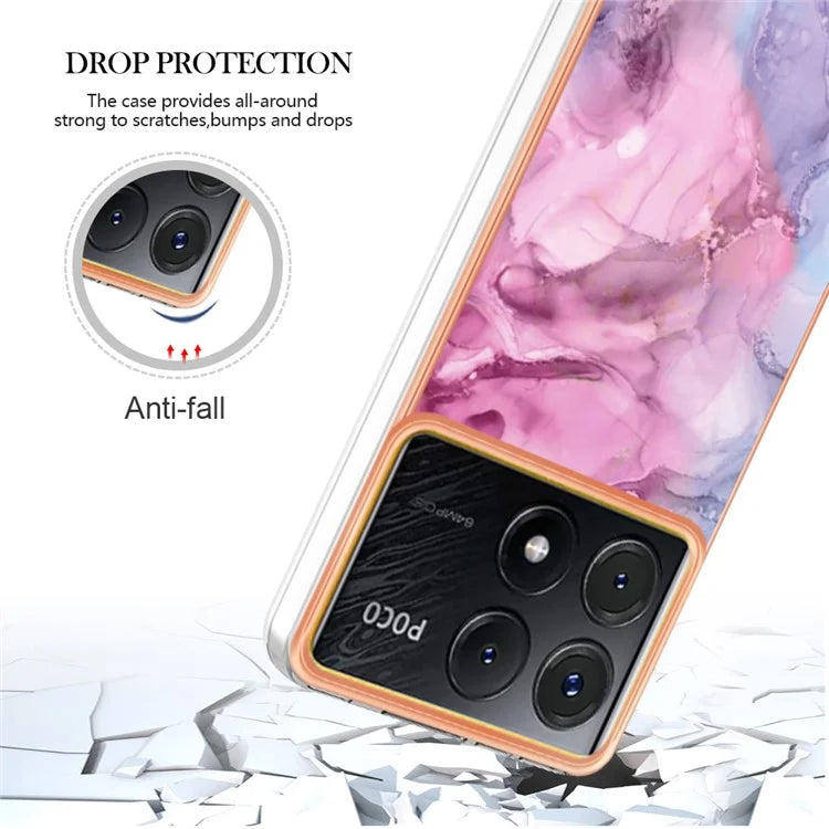 YB IMD Series-16 Style-E For Xiaomi Poco X6 Pro 5G / Redmi K70E 5G TPU Case Electroplating Edge Phone Cover