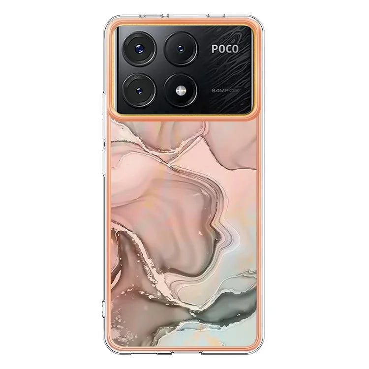 YB IMD Series-16 Style-E For Xiaomi Poco X6 Pro 5G / Redmi K70E 5G TPU Case Electroplating Edge Phone Cover