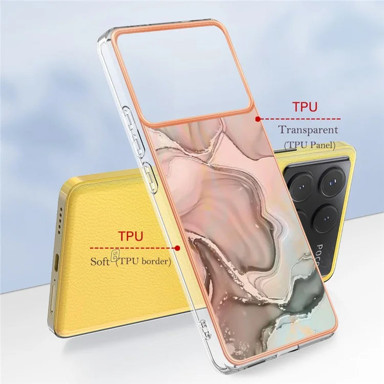 YB IMD Series-16 Style-E For Xiaomi Poco X6 Pro 5G / Redmi K70E 5G TPU Case Electroplating Edge Phone Cover