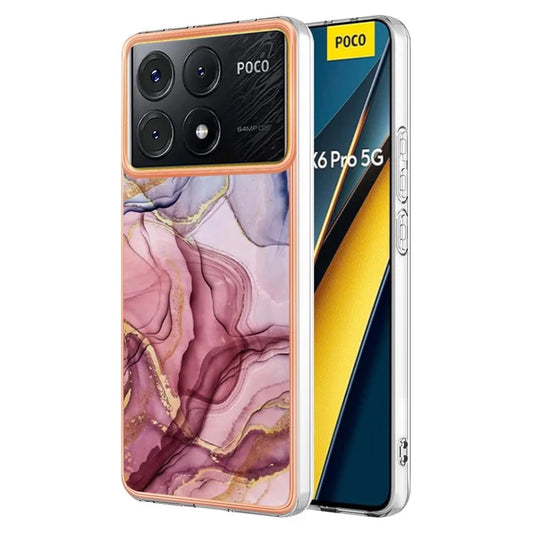 YB IMD Series-16 Style-E For Xiaomi Poco X6 Pro 5G / Redmi K70E 5G TPU Case Electroplating Edge Phone Cover Gold