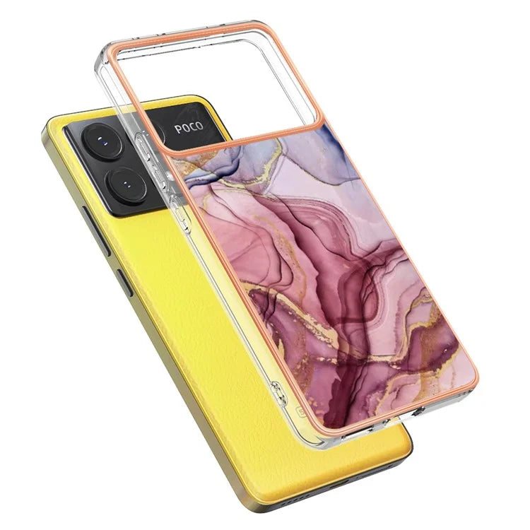 YB IMD Series-16 Style-E For Xiaomi Poco X6 Pro 5G / Redmi K70E 5G TPU Case Electroplating Edge Phone Cover Gold