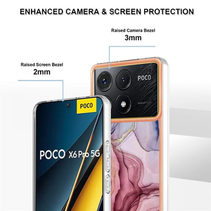 YB IMD Series-16 Style-E For Xiaomi Poco X6 Pro 5G / Redmi K70E 5G TPU Case Electroplating Edge Phone Cover Gold