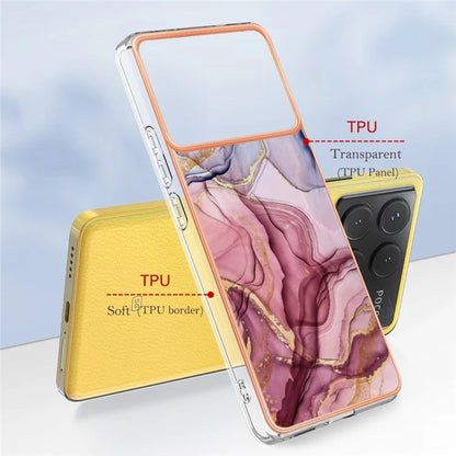 YB IMD Series-16 Style-E For Xiaomi Poco X6 Pro 5G / Redmi K70E 5G TPU Case Electroplating Edge Phone Cover Gold