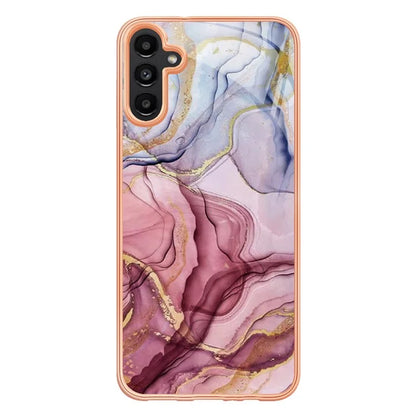 YB IMD Series-16 Style-E For Samsung Galaxy A35 5G TPU Case IMD Marble Pattern 2.0mm Phone Cover Gold