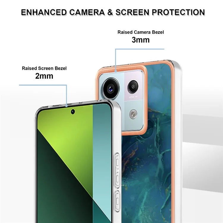YB IMD Series-16 Style-E For Xiaomi Redmi Note 13 Pro 5G / Poco X6 5G TPU Case Electroplating Edge IMD Phone Cover