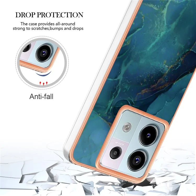YB IMD Series-16 Style-E For Xiaomi Redmi Note 13 Pro 5G / Poco X6 5G TPU Case Electroplating Edge IMD Phone Cover