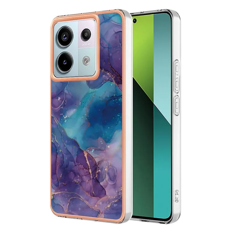 YB IMD Series-16 Style-E For Xiaomi Redmi Note 13 Pro 5G / Poco X6 5G TPU Case Electroplating Edge IMD Phone Cover