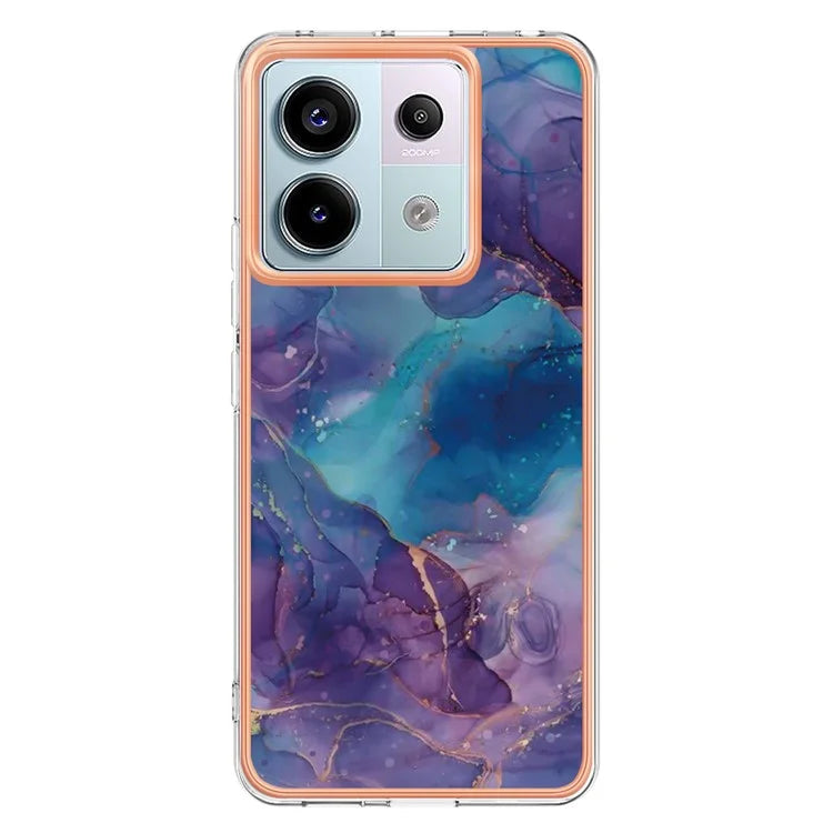 YB IMD Series-16 Style-E For Xiaomi Redmi Note 13 Pro 5G / Poco X6 5G TPU Case Electroplating Edge IMD Phone Cover
