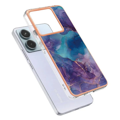 YB IMD Series-16 Style-E For Xiaomi Redmi Note 13 Pro 5G / Poco X6 5G TPU Case Electroplating Edge IMD Phone Cover