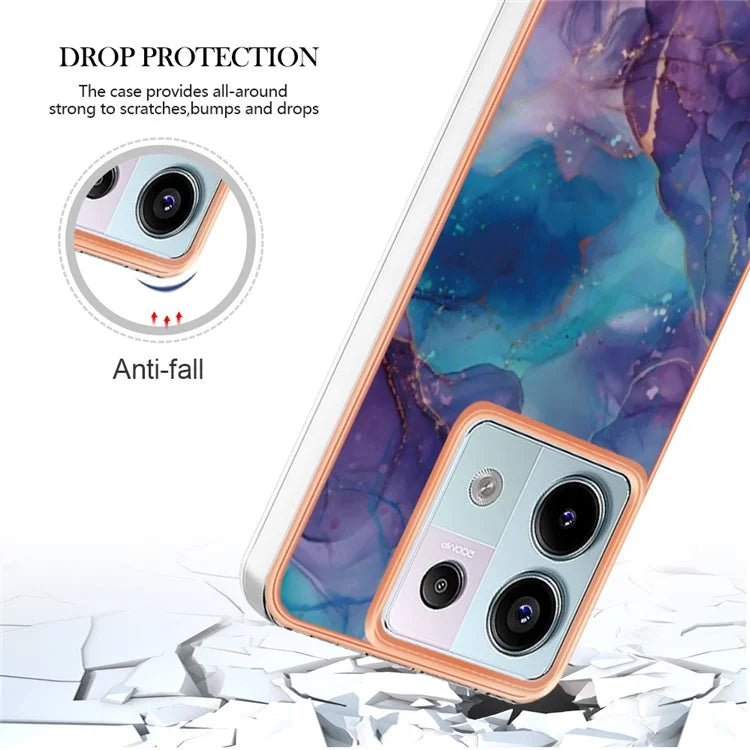YB IMD Series-16 Style-E For Xiaomi Redmi Note 13 Pro 5G / Poco X6 5G TPU Case Electroplating Edge IMD Phone Cover