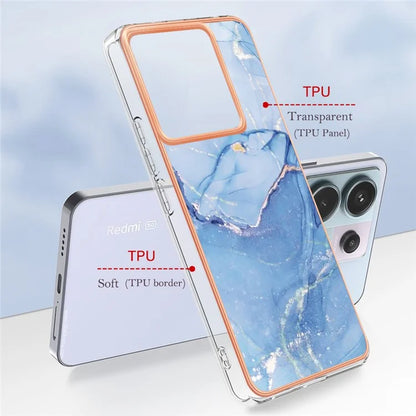 YB IMD Series-16 Style-E For Xiaomi Redmi Note 13 Pro 5G / Poco X6 5G TPU Case Electroplating Edge IMD Phone Cover