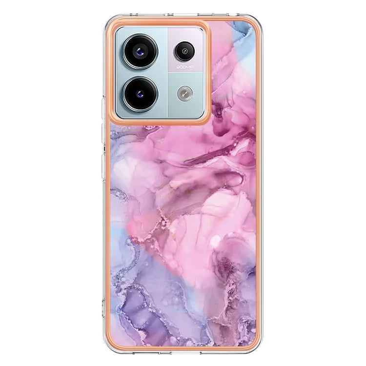 YB IMD Series-16 Style-E For Xiaomi Redmi Note 13 Pro 5G / Poco X6 5G TPU Case Electroplating Edge IMD Phone Cover