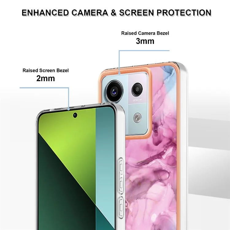 YB IMD Series-16 Style-E For Xiaomi Redmi Note 13 Pro 5G / Poco X6 5G TPU Case Electroplating Edge IMD Phone Cover