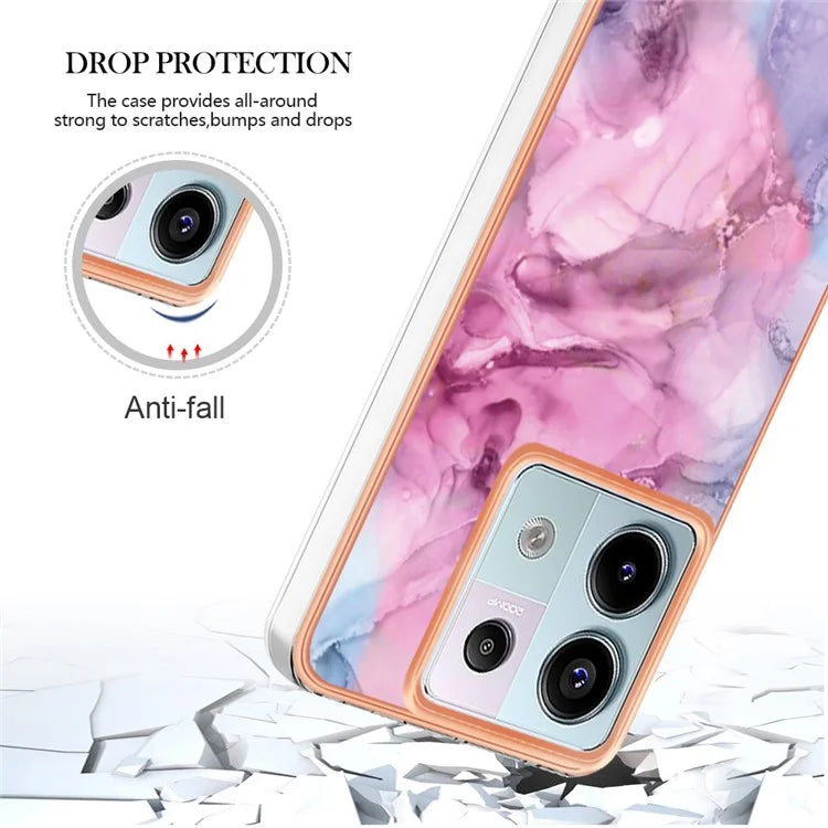 YB IMD Series-16 Style-E For Xiaomi Redmi Note 13 Pro 5G / Poco X6 5G TPU Case Electroplating Edge IMD Phone Cover