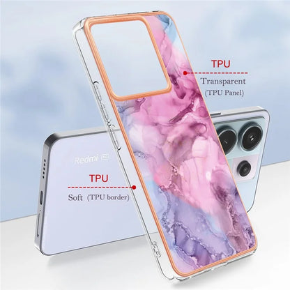 YB IMD Series-16 Style-E For Xiaomi Redmi Note 13 Pro 5G / Poco X6 5G TPU Case Electroplating Edge IMD Phone Cover