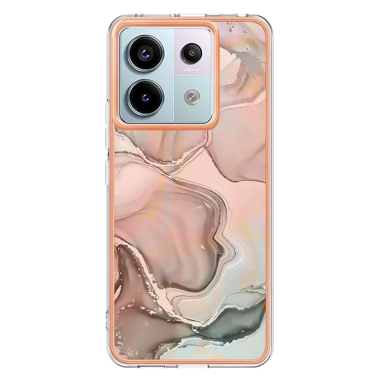 YB IMD Series-16 Style-E For Xiaomi Redmi Note 13 Pro 5G / Poco X6 5G TPU Case Electroplating Edge IMD Phone Cover