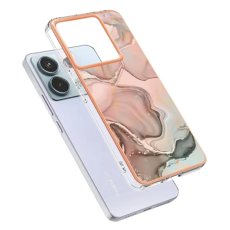 YB IMD Series-16 Style-E For Xiaomi Redmi Note 13 Pro 5G / Poco X6 5G TPU Case Electroplating Edge IMD Phone Cover