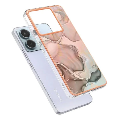 YB IMD Series-16 Style-E For Xiaomi Redmi Note 13 Pro 5G / Poco X6 5G TPU Case Electroplating Edge IMD Phone Cover