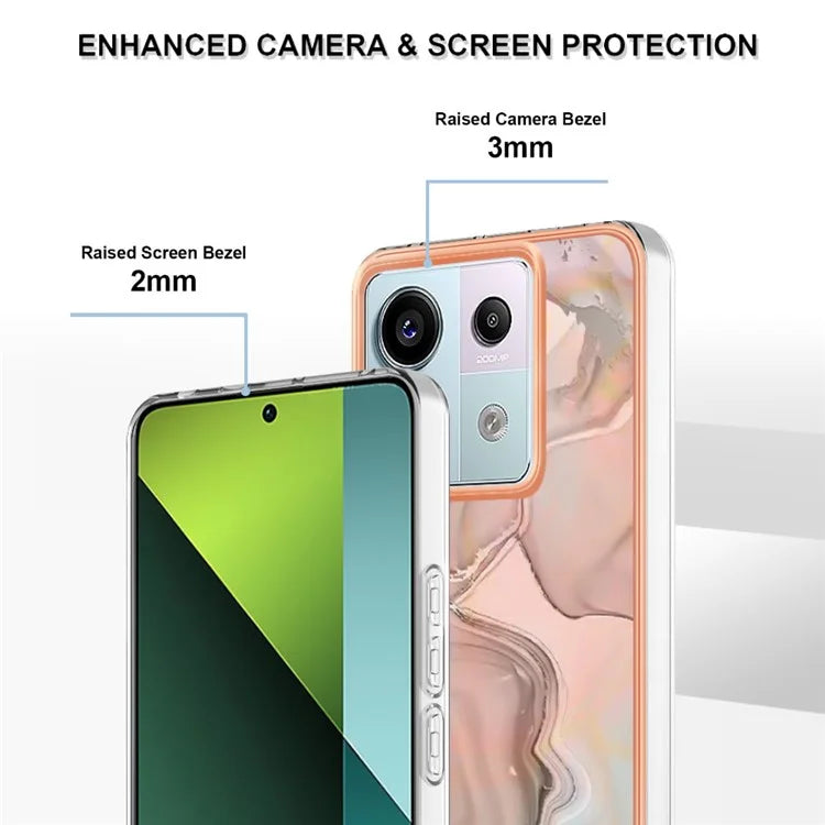 YB IMD Series-16 Style-E For Xiaomi Redmi Note 13 Pro 5G / Poco X6 5G TPU Case Electroplating Edge IMD Phone Cover