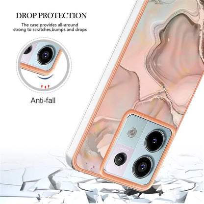 YB IMD Series-16 Style-E For Xiaomi Redmi Note 13 Pro 5G / Poco X6 5G TPU Case Electroplating Edge IMD Phone Cover