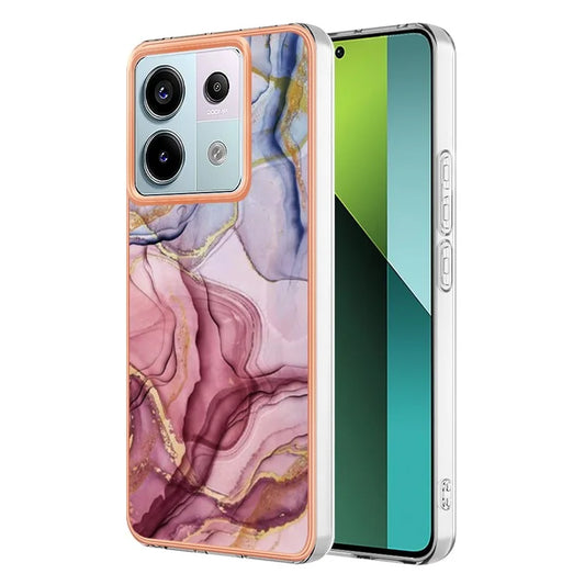 YB IMD Series-16 Style-E For Xiaomi Redmi Note 13 Pro 5G / Poco X6 5G TPU Case Electroplating Edge IMD Phone Cover Gold