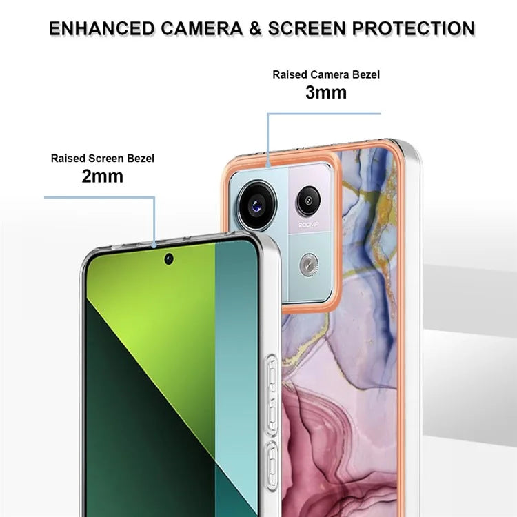 YB IMD Series-16 Style-E For Xiaomi Redmi Note 13 Pro 5G / Poco X6 5G TPU Case Electroplating Edge IMD Phone Cover Gold
