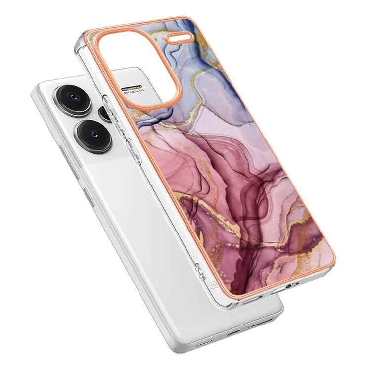 YB IMD Series-16 Style-E For Xiaomi Redmi Note 13 Pro+ 5G Phone Case Electroplating Edge IMD TPU Cover
