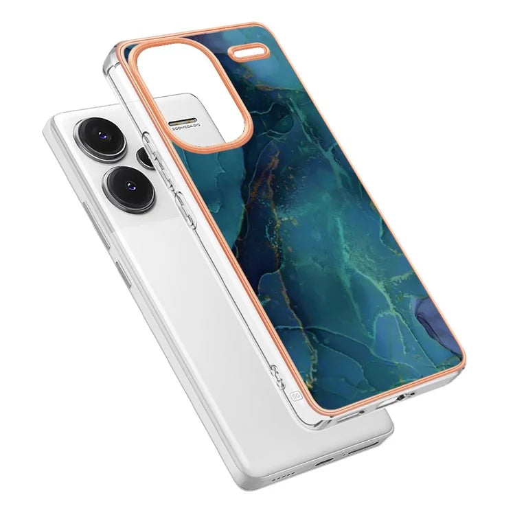 YB IMD Series-16 Style-E For Xiaomi Redmi Note 13 Pro+ 5G Phone Case Electroplating Edge IMD TPU Cover