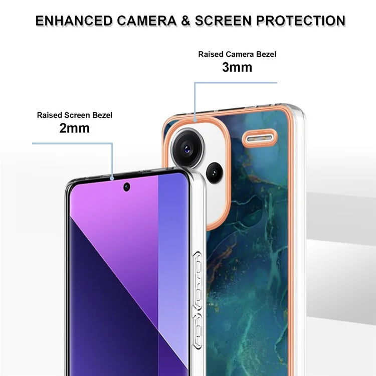 YB IMD Series-16 Style-E For Xiaomi Redmi Note 13 Pro+ 5G Phone Case Electroplating Edge IMD TPU Cover