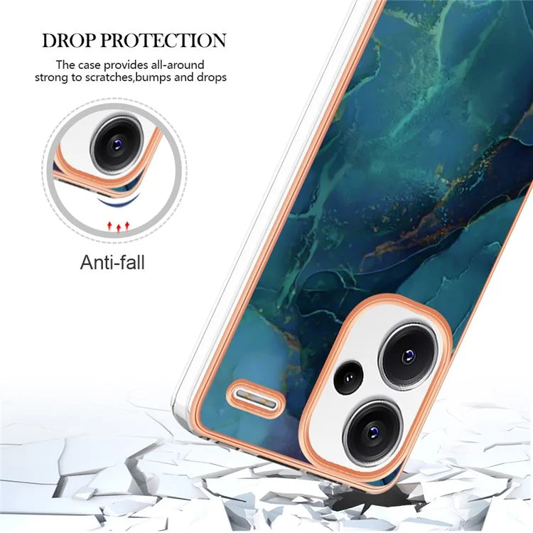 YB IMD Series-16 Style-E For Xiaomi Redmi Note 13 Pro+ 5G Phone Case Electroplating Edge IMD TPU Cover