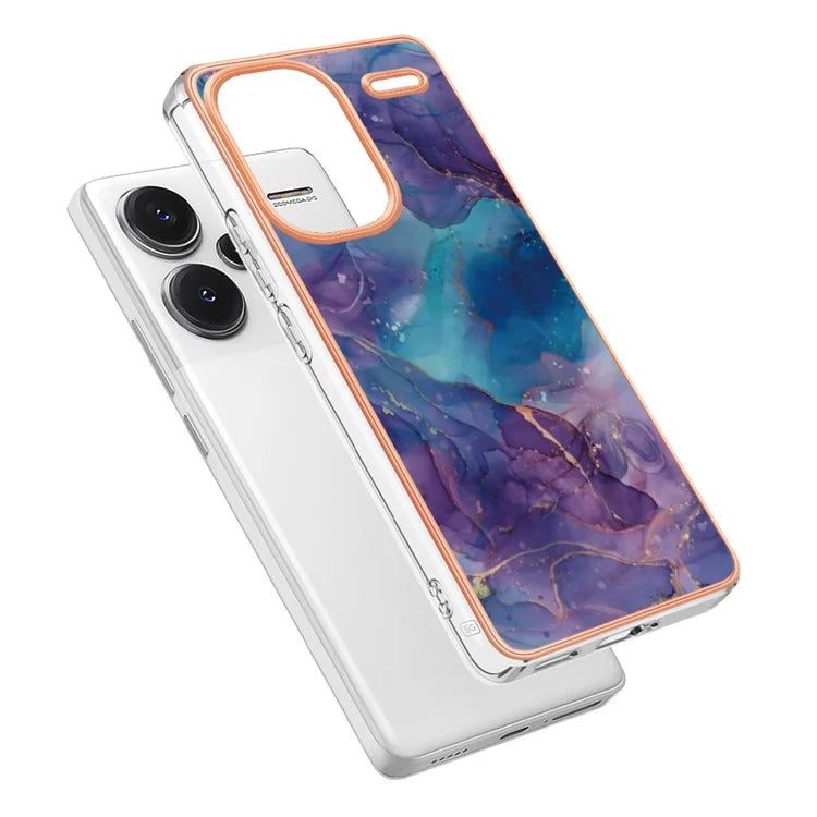 YB IMD Series-16 Style-E For Xiaomi Redmi Note 13 Pro+ 5G Phone Case Electroplating Edge IMD TPU Cover