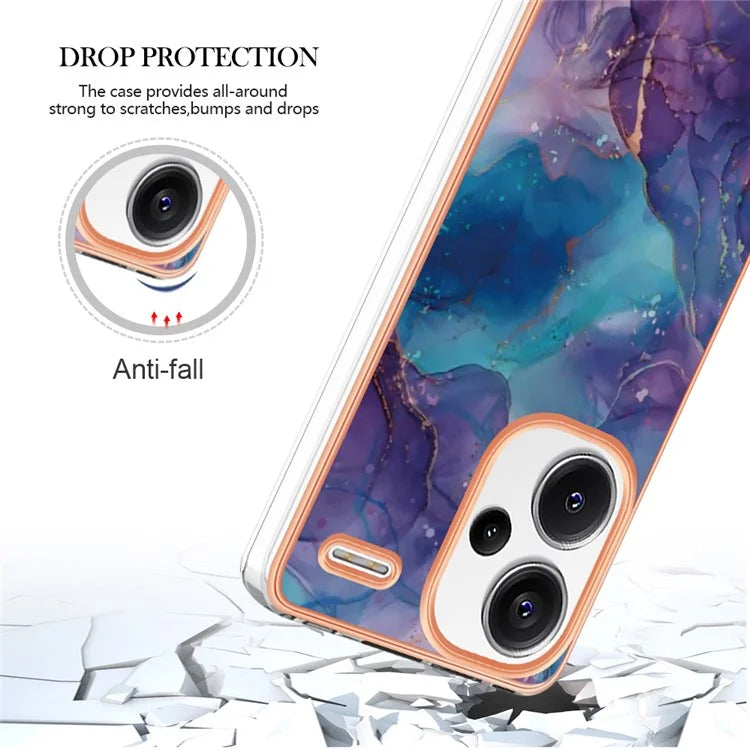 YB IMD Series-16 Style-E For Xiaomi Redmi Note 13 Pro+ 5G Phone Case Electroplating Edge IMD TPU Cover