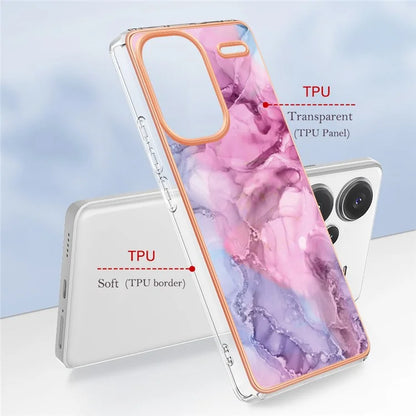 YB IMD Series-16 Style-E For Xiaomi Redmi Note 13 Pro+ 5G Phone Case Electroplating Edge IMD TPU Cover