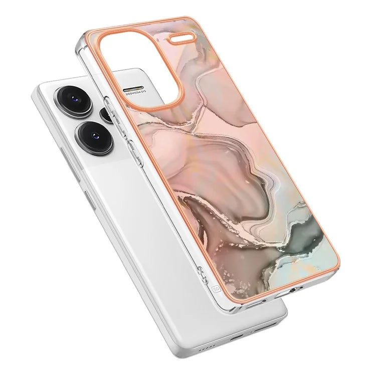 YB IMD Series-16 Style-E For Xiaomi Redmi Note 13 Pro+ 5G Phone Case Electroplating Edge IMD TPU Cover