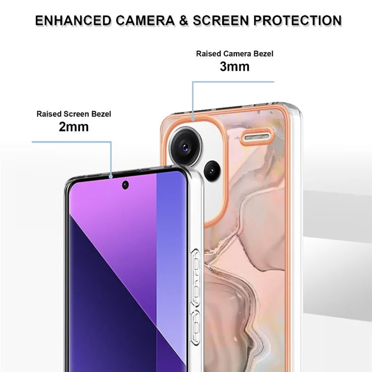 YB IMD Series-16 Style-E For Xiaomi Redmi Note 13 Pro+ 5G Phone Case Electroplating Edge IMD TPU Cover