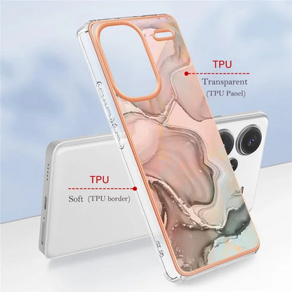 YB IMD Series-16 Style-E For Xiaomi Redmi Note 13 Pro+ 5G Phone Case Electroplating Edge IMD TPU Cover