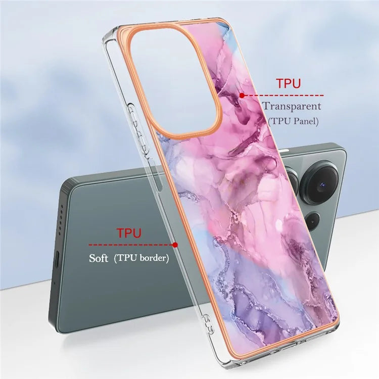 YB IMD Series-16 Style-E For Xiaomi Redmi Note 13 Pro 4G / Poco M6 Pro 4G Case 2.0mm Electroplating TPU Cover