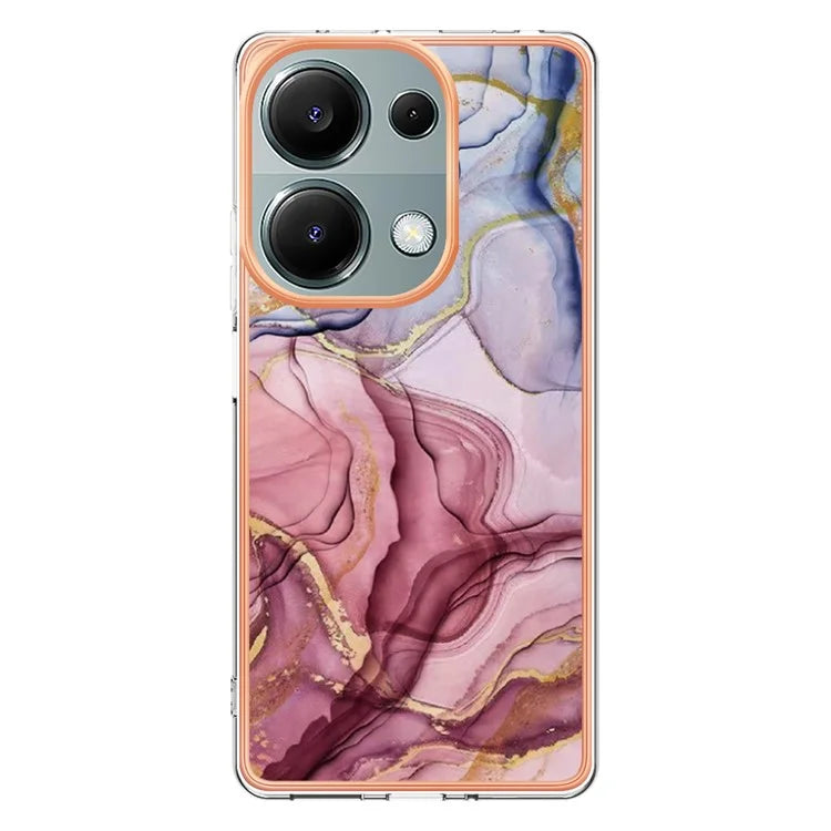 YB IMD Series-16 Style-E For Xiaomi Redmi Note 13 Pro 4G / Poco M6 Pro 4G Case 2.0mm Electroplating TPU Cover Gold