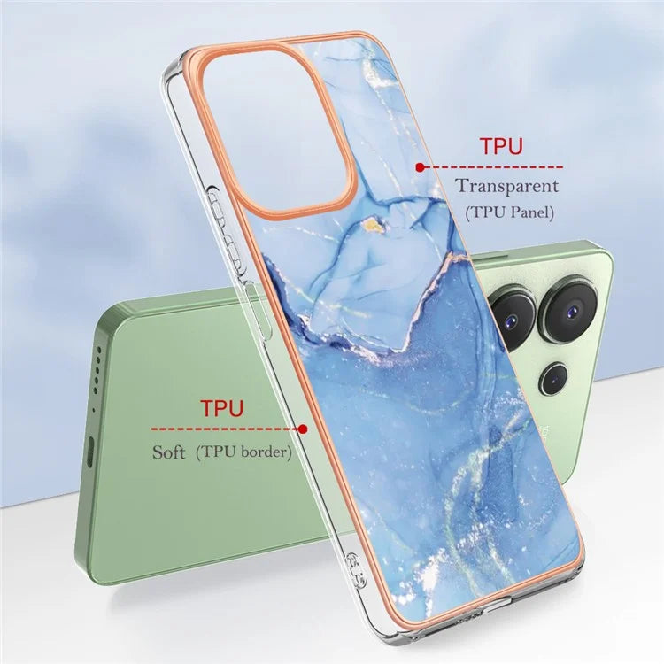 YB IMD Series-16 Style-E For Xiaomi Redmi Note 13 4G Case Electroplating Slim TPU Phone Cover