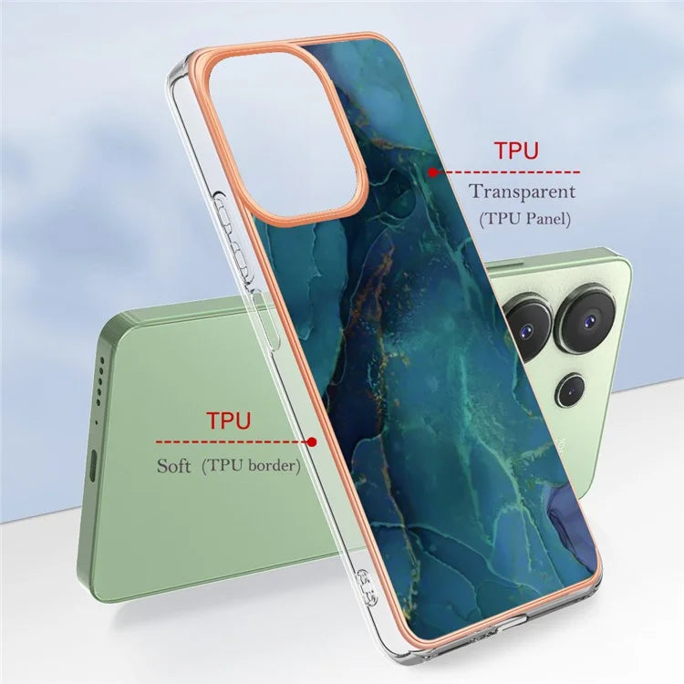 YB IMD Series-16 Style-E For Xiaomi Redmi Note 13 4G Case Electroplating Slim TPU Phone Cover